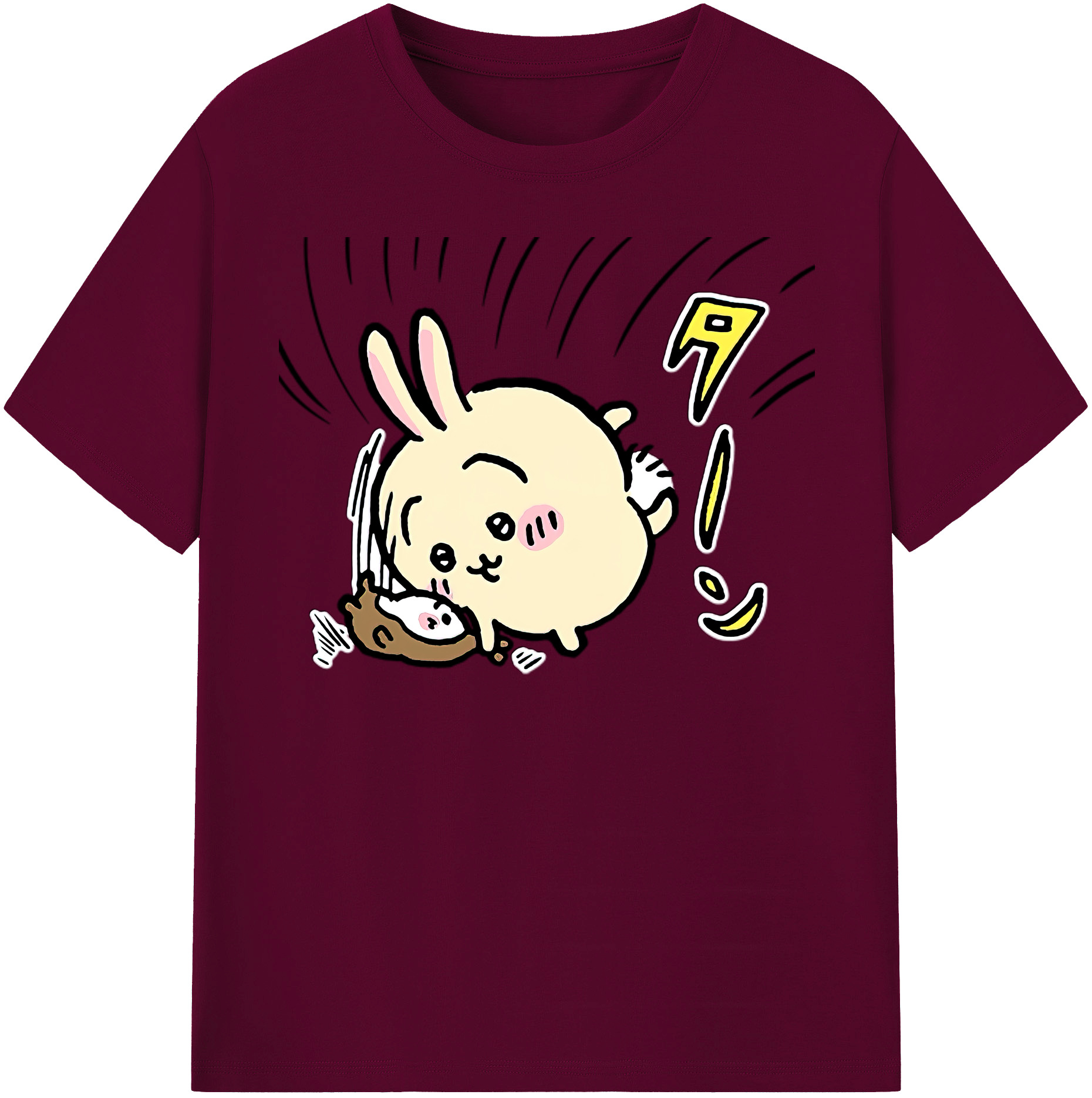 （画像用） ちいかわ うさぎ Chii-kawa usagi レディースカジュアルプリントTシャツ（綿100％）